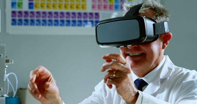 Senior Scientist Using Virtual Reality in Laboratory - Download Free Stock Images Pikwizard.com