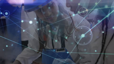 Female Scientists Analyzing Digital Networks for Research