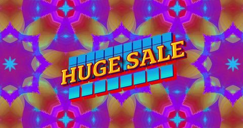 colorful retro text graphic huge sale announcement - Download Free Stock Images Pikwizard.com