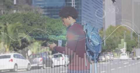 business concept: man analyzing data from smartphone on city street - Download Free Stock Images Pikwizard.com