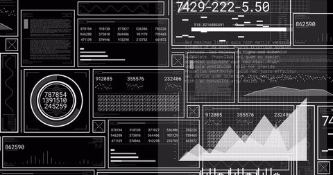 Futuristic Digital Data Dashboard in Monochrome Tones - Download Free Stock Images Pikwizard.com