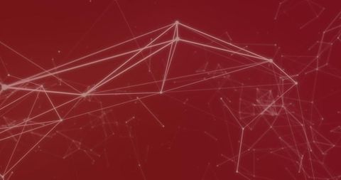 Abstract Network Lines on Red Background