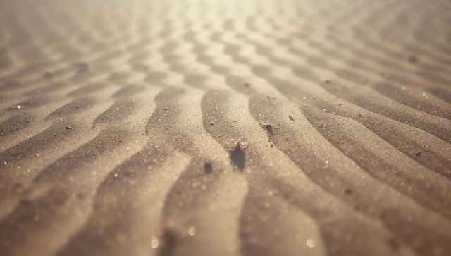 Peaceful rippled sand patterns in desert scene