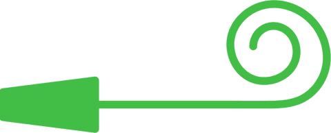 Abstract Green Swirl Design on Transparent Background