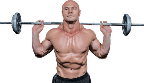 Confident Bald Man Lifting Crossfit Barbell Transparent Background - Download Free Stock Videos Pikwizard.com