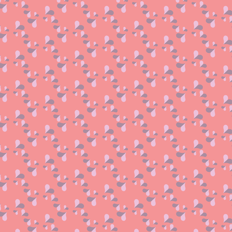 Abstract Blue Pink Hearts on Transparent Background