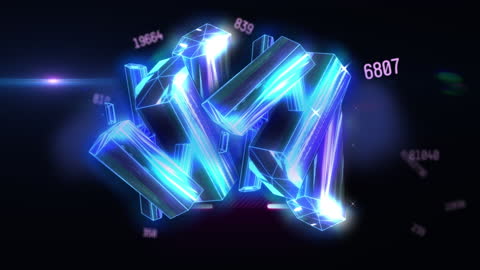 Abstract Neon Data Processing Digital Interface