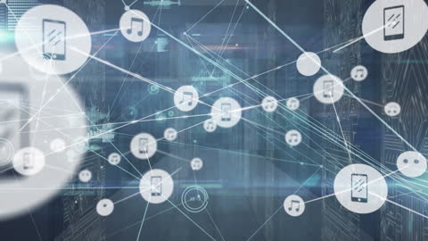Digital Networking Concept with Mobile Icons and Connections