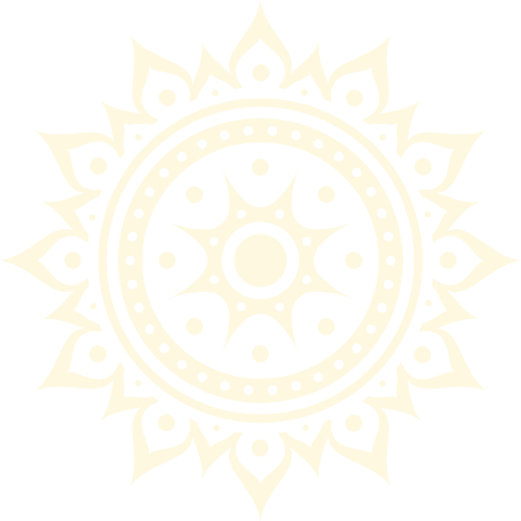 Ornamental sun icon on transparent background with geometric design