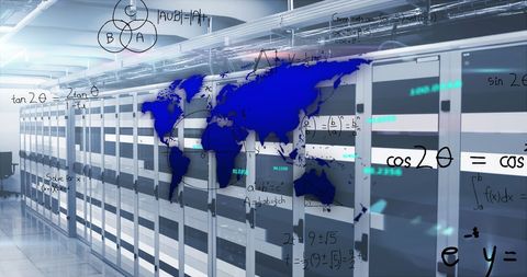 global networking and data processing in modern server room - Download Free Stock Images Pikwizard.com