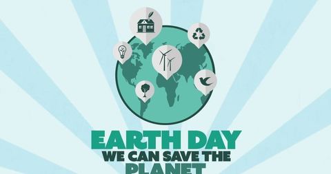 Earth Day with Renewable Energy and Sustainability Symbols - Download Free Stock Images Pikwizard.com