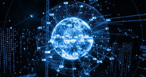 Global Digital Network Interconnections and Data Processing - Download Free Stock Images Pikwizard.com