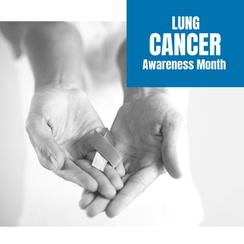 hands holding grey ribbon for lung cancer awareness - Download Free Stock Templates Pikwizard.com