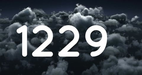Dramatic Clouds with Bold White Numbers Overlay - Download Free Stock Images Pikwizard.com