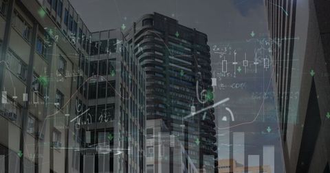 Mathematical Formulas Overlay on Urban Cityscape Symbolizing Innovation - Download Free Stock Images Pikwizard.com