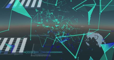 Abstract digital connections and data flow with globe
