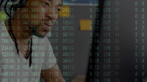 African American Businessman Analyzing Data with Digital Interface