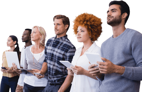 transparent diverse business team with technology devices - Download Free Stock Videos Pikwizard.com