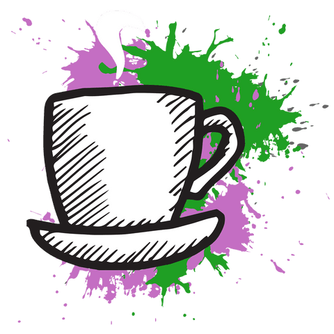creative coffee cup over vibrant colors on transparent background - Download Free Stock Videos Pikwizard.com