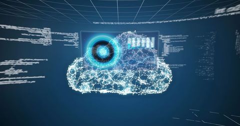 Digital Cloud and Data Processing Technology Interface - Download Free Stock Images Pikwizard.com