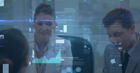 Digital Interface with Business Professionals in Discussion - Download Free Stock Images Pikwizard.com