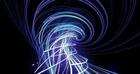 Dynamic Blue Light Trails on Black Background - Download Free Stock Images Pikwizard.com