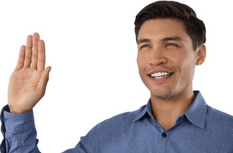 transparent smiling businessman waving hand in greeting gesture - Download Free Stock Videos Pikwizard.com
