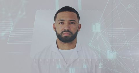 Digital Interface Projecting Woman in Lab Context