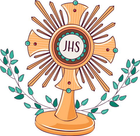 transparent vector monstrance with jhs holder and leaf sprigs - Download Free Stock Videos Pikwizard.com
