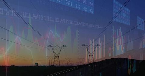 Electricity transmission meets financial data analytics at dusk
