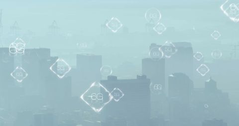 Futuristic Cityscape with 5G and 6G Network Graphics - Download Free Stock Images Pikwizard.com