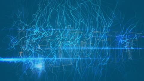 Digital Cityscape with Futuristic Networking Connections