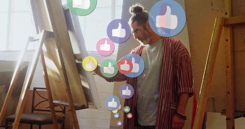 Creative artist engaging audience with innovative art techniques