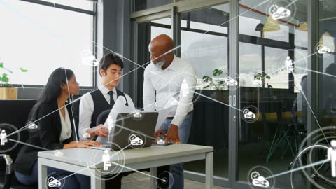 Diverse Business Team Analyzing Online Networking Data Ideas