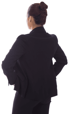 Confident Businesswoman with Hands on Hips on Transparent Background