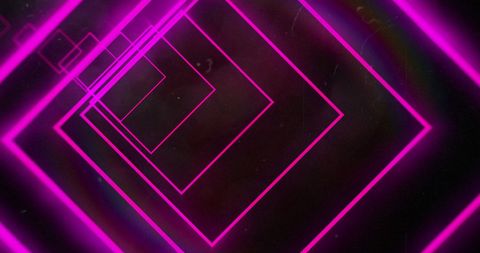 Glowing Neon Pink Abstract Tunnel with Geometric Shapes - Download Free Stock Images Pikwizard.com