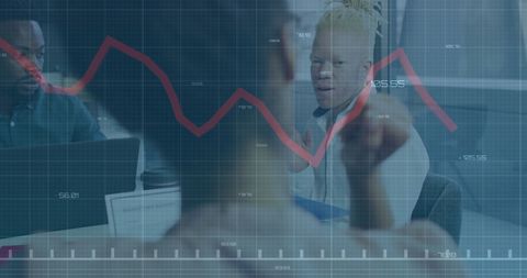 Diverse Team Collaborating on Financial Analysis