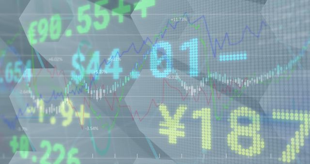 Digital Display of Dynamic Stock Market Data Trends - Download Free Stock Images Pikwizard.com