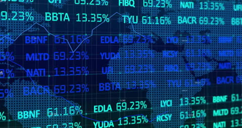 Global Financial Data Visualization with World Map Background