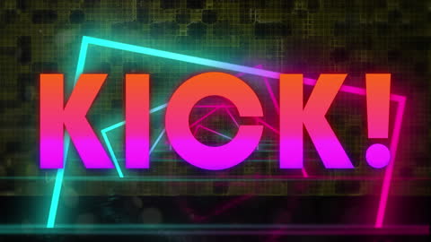 Vibrant Neon Kick Animation Digital Interface Background