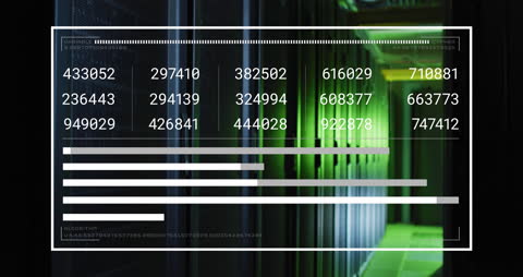 Digitized Data Stream on Illuminated Server Panels