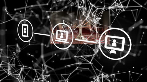 Digital Network Connections with Holographic Icons in Cyberspace