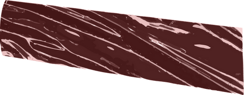 Elongated marbled beef strip vector on transparent background