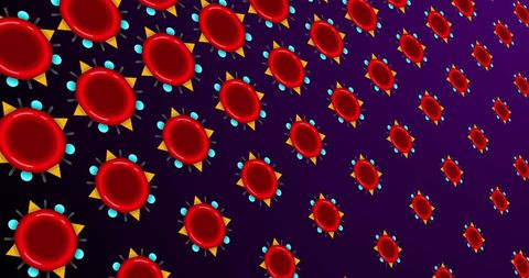 Abstract Biological Cell Pattern with Red and Orange Design