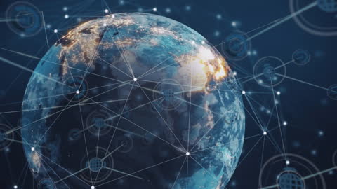 Digital Globe Connection with Network Icons Representation