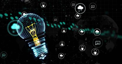 Digital Lightbulb Illustrating Global Technology Concept - Download Free Stock Images Pikwizard.com