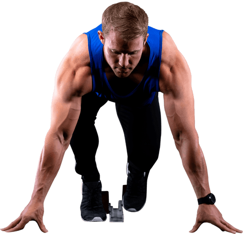 Transparent Athletic Runner in Starting Position Face Forward - Download Free Stock Videos Pikwizard.com