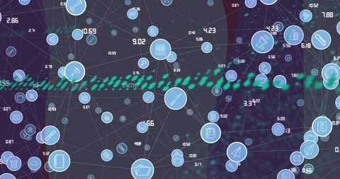 Network of Connections with Data Processing and Technologies - Download Free Stock Images Pikwizard.com