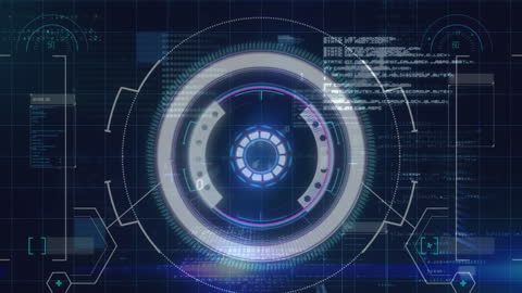 Futuristic Digital Interface with Data Scanner