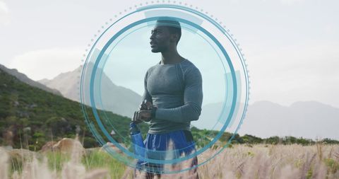 Tracking Fitness Using Digital Interfaces in Nature - Download Free Stock Images Pikwizard.com